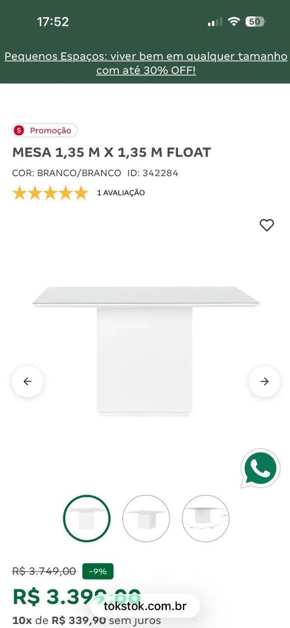 Mesa jantar quadrada tok stok - Foto 5