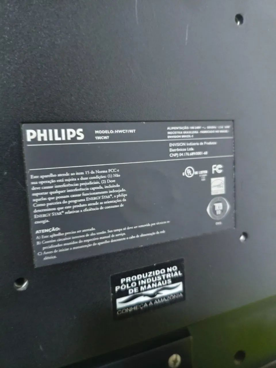 Monitor Philips 19" - Para Retirar Peças ou Uso419359904519966721