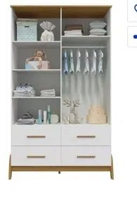 Guarda Roupa Infatil 4 Portas 4 Gavetas Retrô 100% Mdf - Oferta! - Foto 3