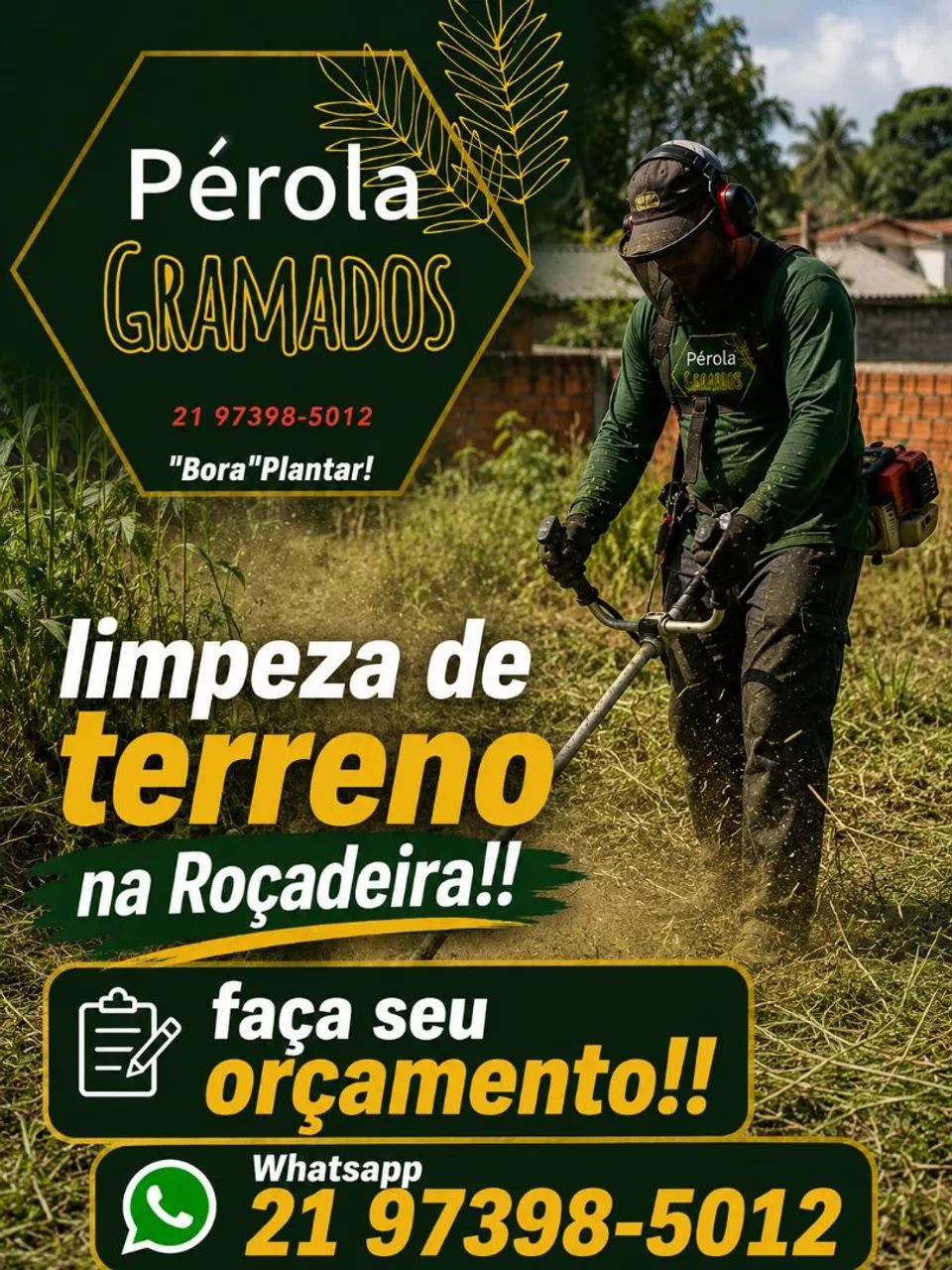 Corte de Grama e limpeza de terreno na Roçadeira!