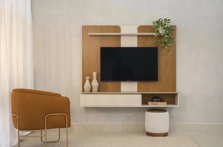 Painel Sala Milano 160 Nature e Off White