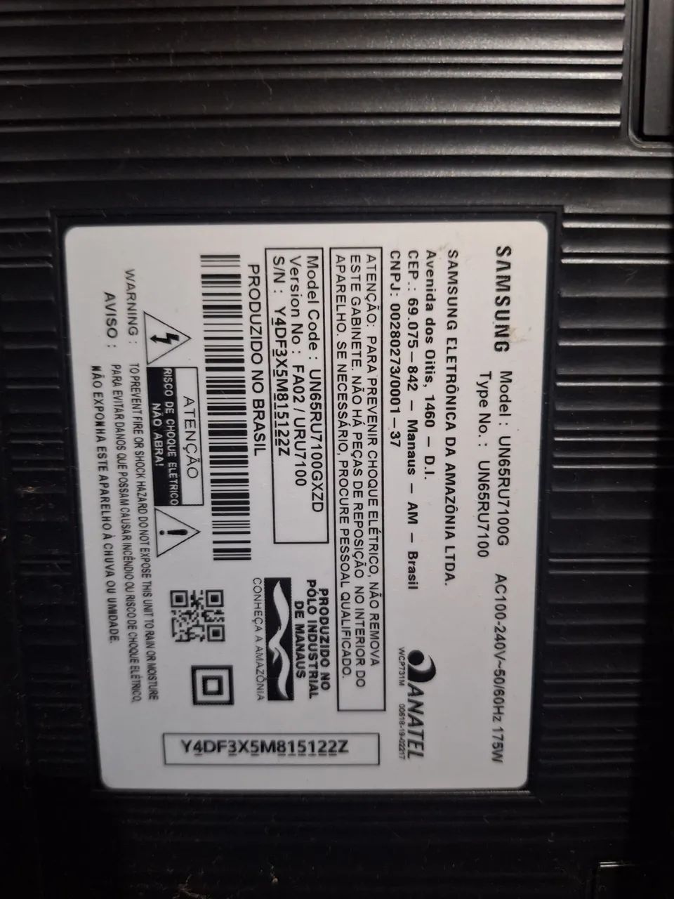 TV Samsung 65" com defeito  - Foto 3