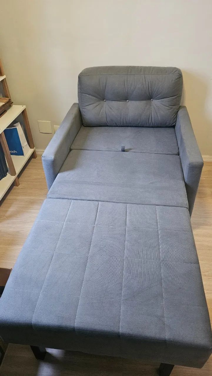 Mobly Single Sofa Bed - Gray Suede - Like New441140324966092804
