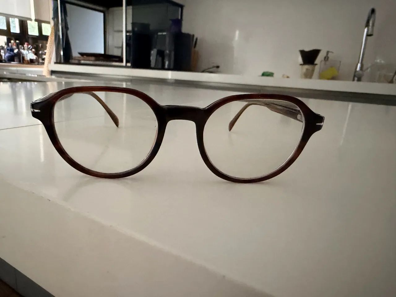 Título OLX  Armação Óculos David Beckham Original - Acetato Marrom
