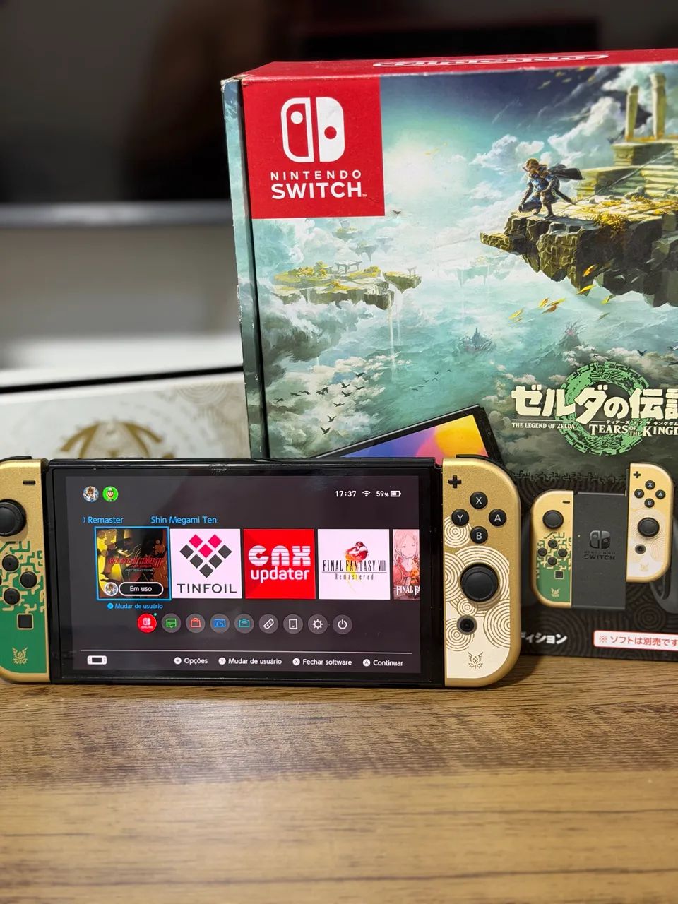 Nintendo Switch Oled Desbloqueado + Cartão 128 gigas