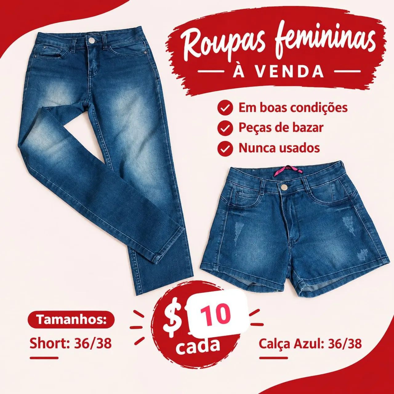 Roupas de bazar $10