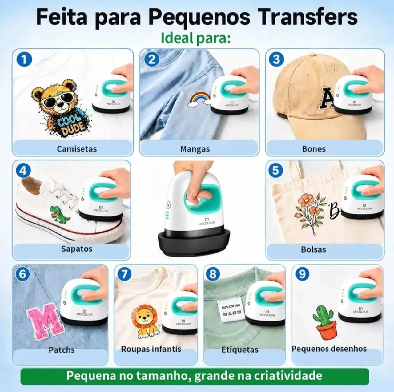 Mini prensa térmica, estamparia - Foto 4