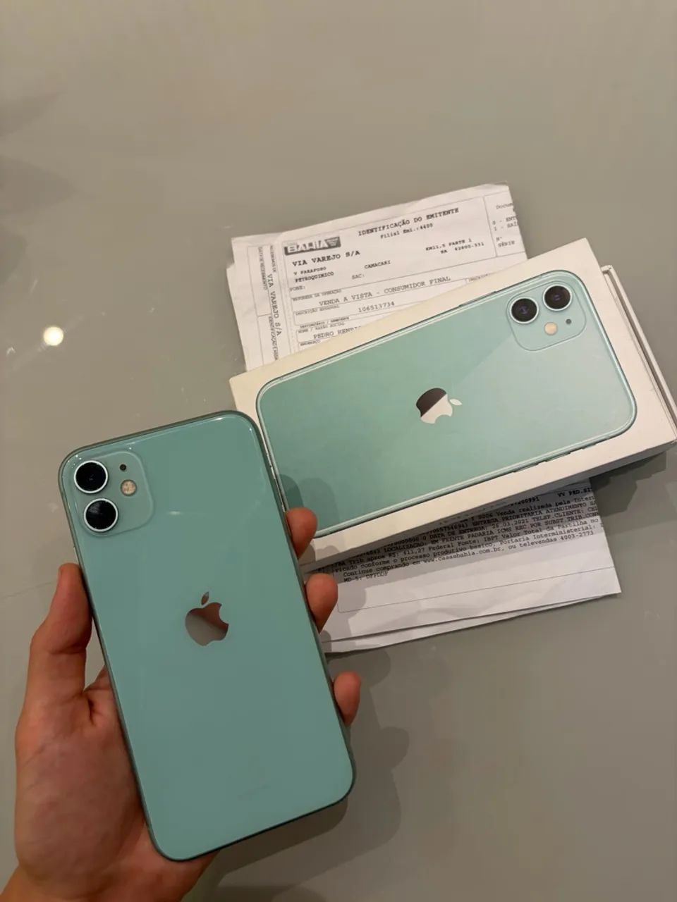 IPHONE 11 128GB VERDE ÁGUA COM CAIXA E NF - Foto 3