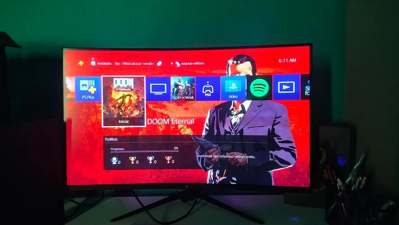 PS4 SLIM 1TERA, COM JOGOS E DOIS CONTROLES - Foto 4