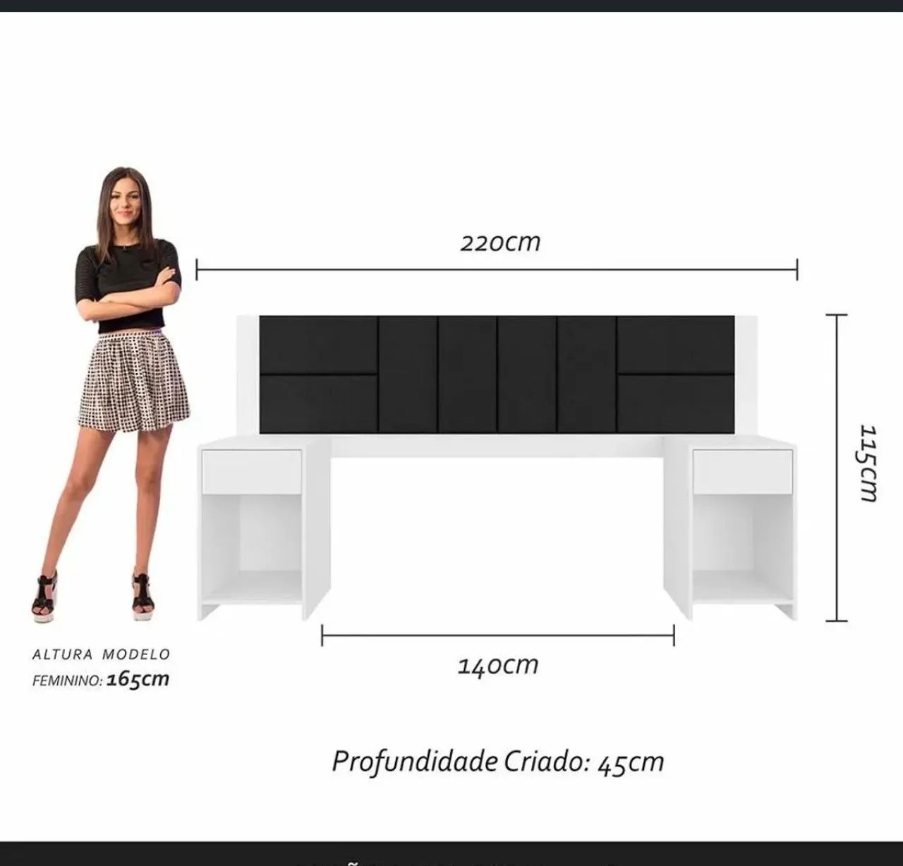 Cabeceira de cama estofada  - Foto 4