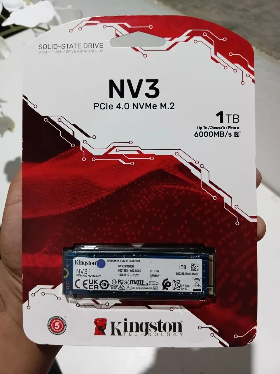 SSD NVMe M.2 1TB NV3 PCIe 4.0 Kingston Original Lacrado