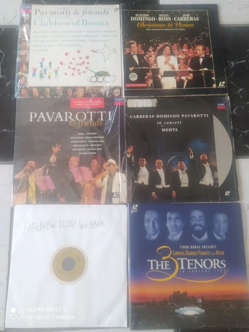 6 laserdisc Pavarotti e plácido domingo 