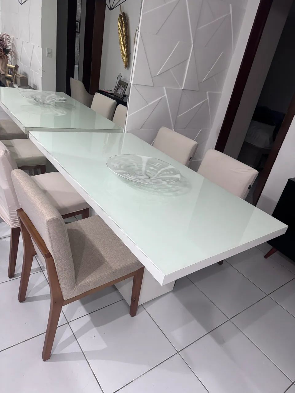 Conjunto mesa e cadeiras  laca branca  - Foto 3
