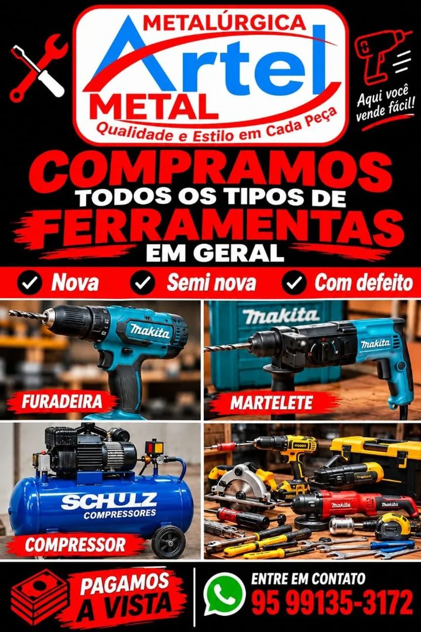 Compramos todo tipo ferramenta 