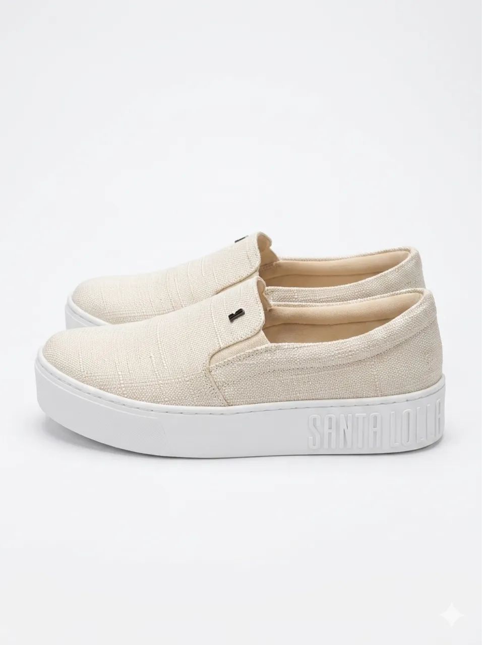 Tênis Slip On Flatform Santa Lolla Bege