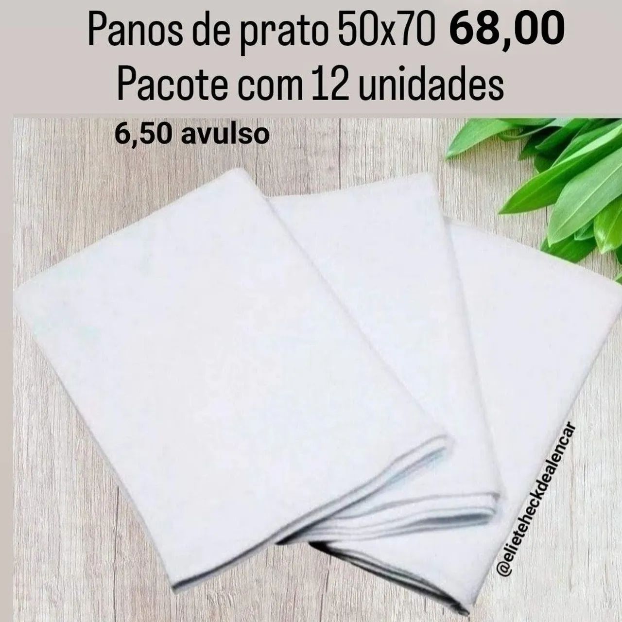 Panos de prato com bainhas 