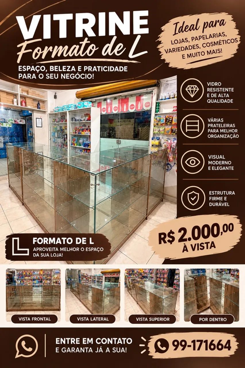 Vitrine formato de L