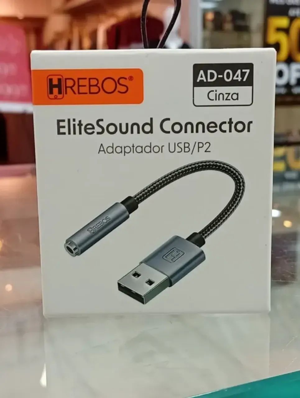 ADAPTADOR DE ÁUDIO P2 PARA USB HREBOS AD-047