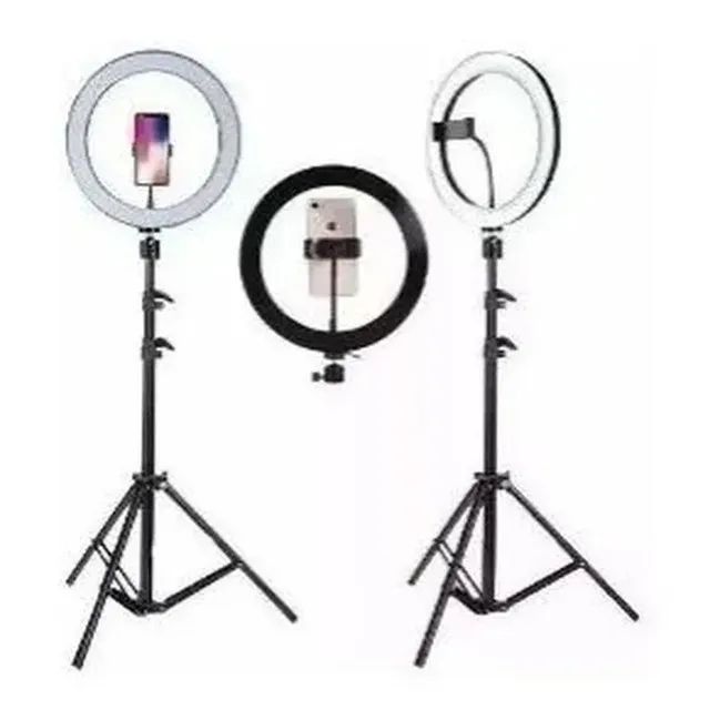 Ring Light LED 26cm com Tripé 2,10m - Selfie, Vídeo, Maquiagem e Celular - Foto 2