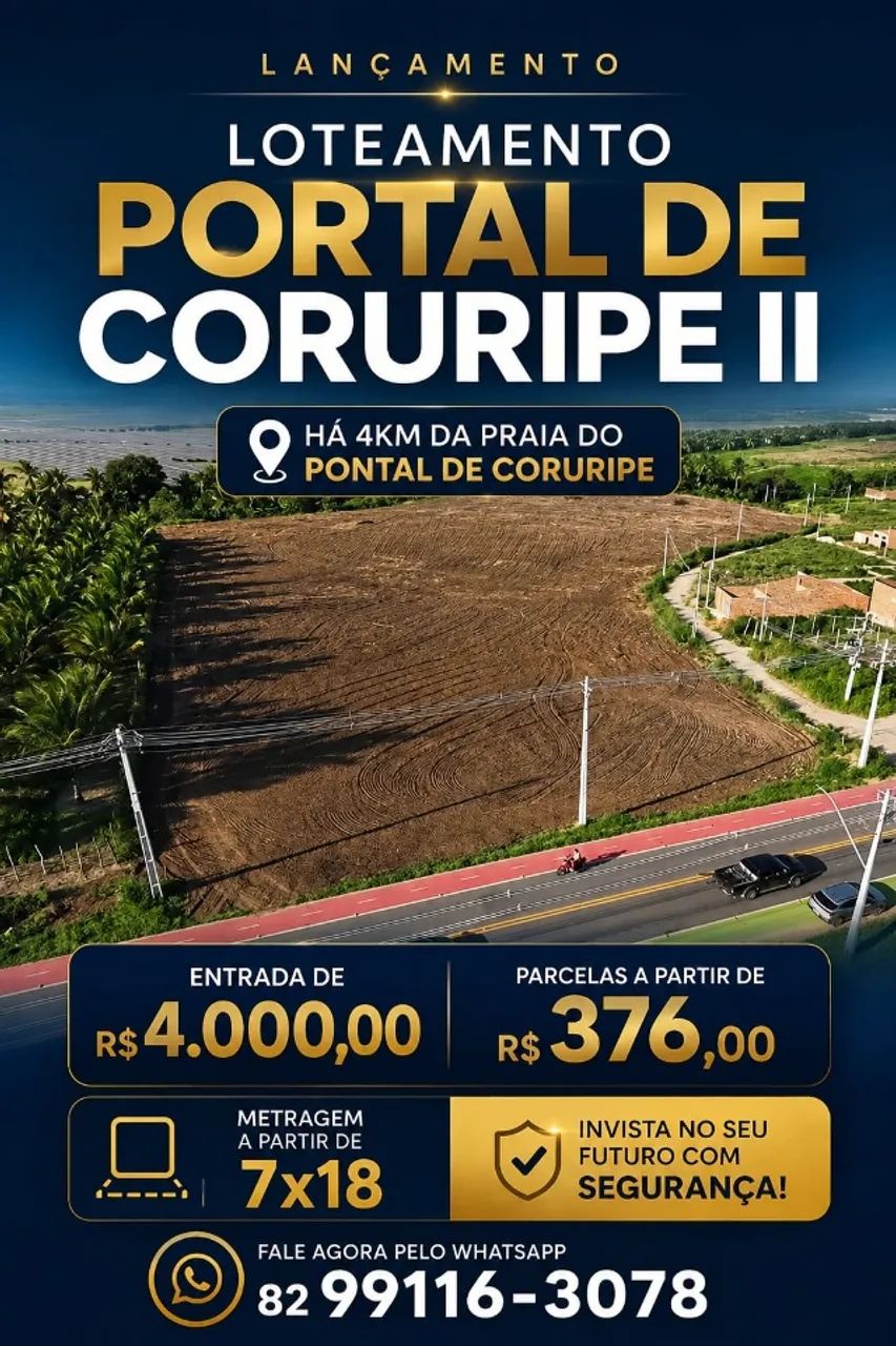 Terrenos a 4km da praia .
