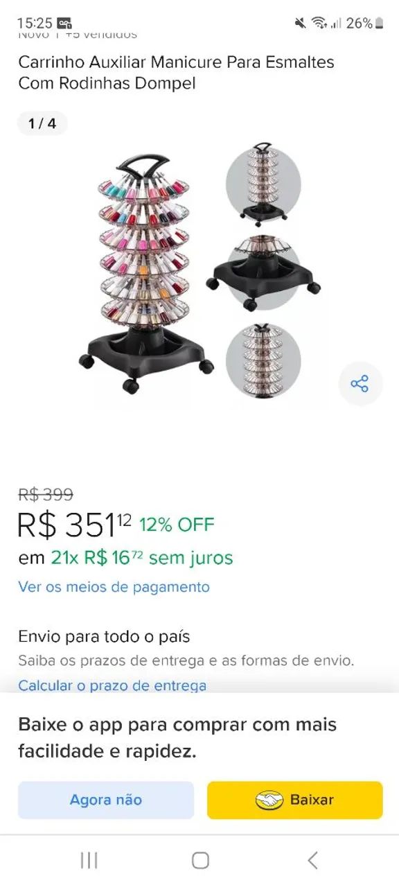 Carrinho de esmalte dompel parcela no cartão  - Foto 4