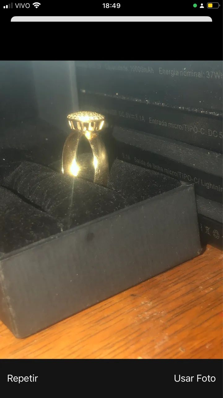 Anel de Ouro 18 com brilhante - Foto 3