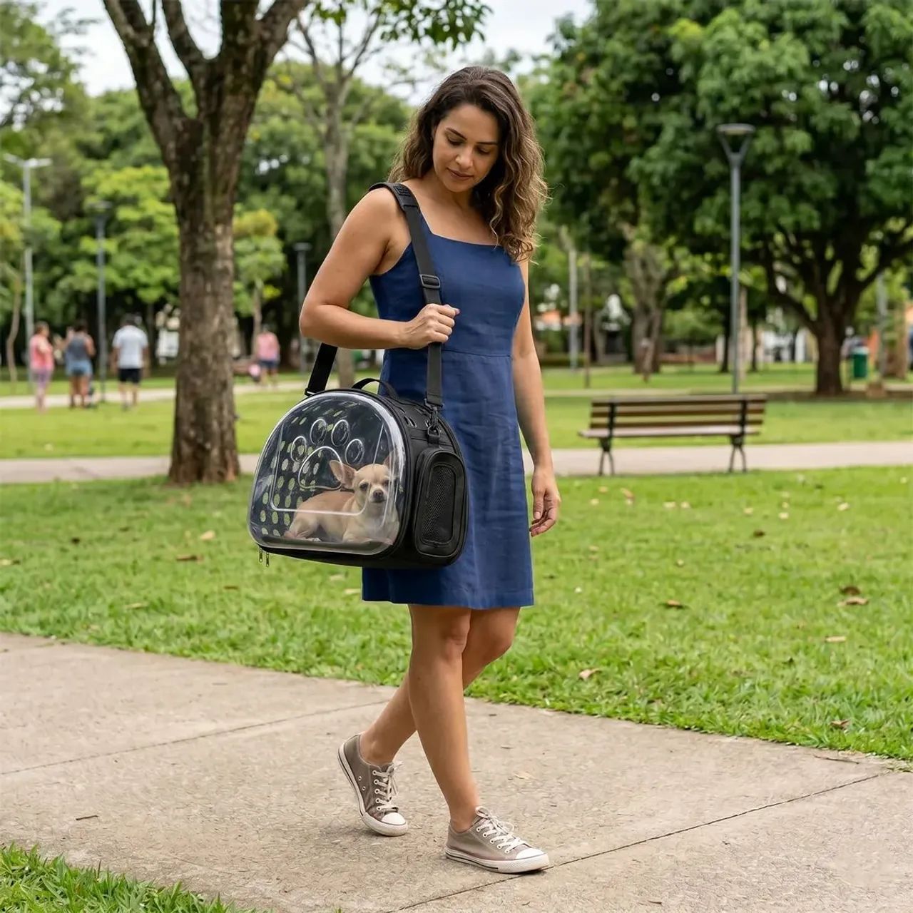 BOLSA TRANSPORTE PET CACHORRO GATO ALÇA DE MÃO E DE OMBRO - Foto 3