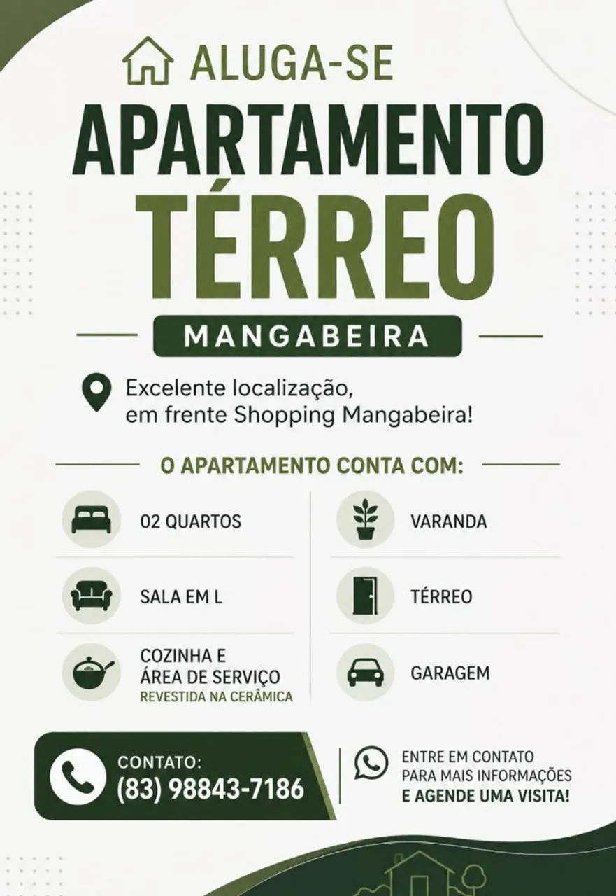 Apto Mangabeira 7 Próximo shopping Alugo! 