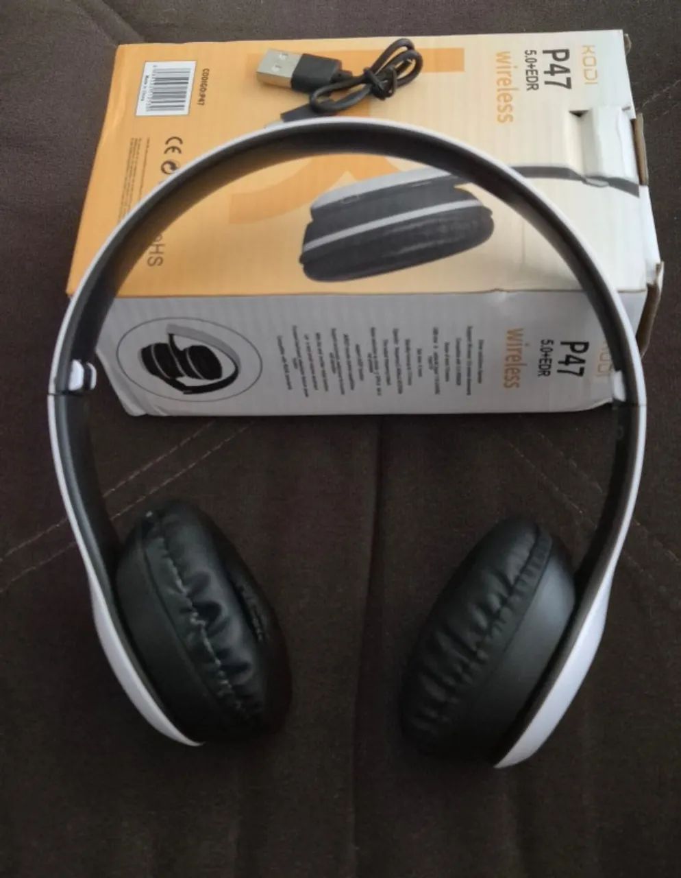 Fone P47 bluetooth branco novo - Foto 2