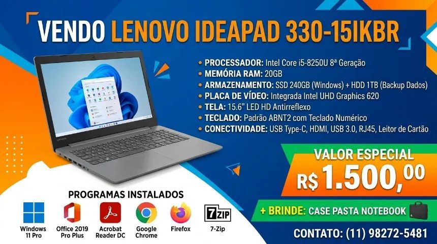 Notebook Lenovo Ideapad 330 15IKB-R