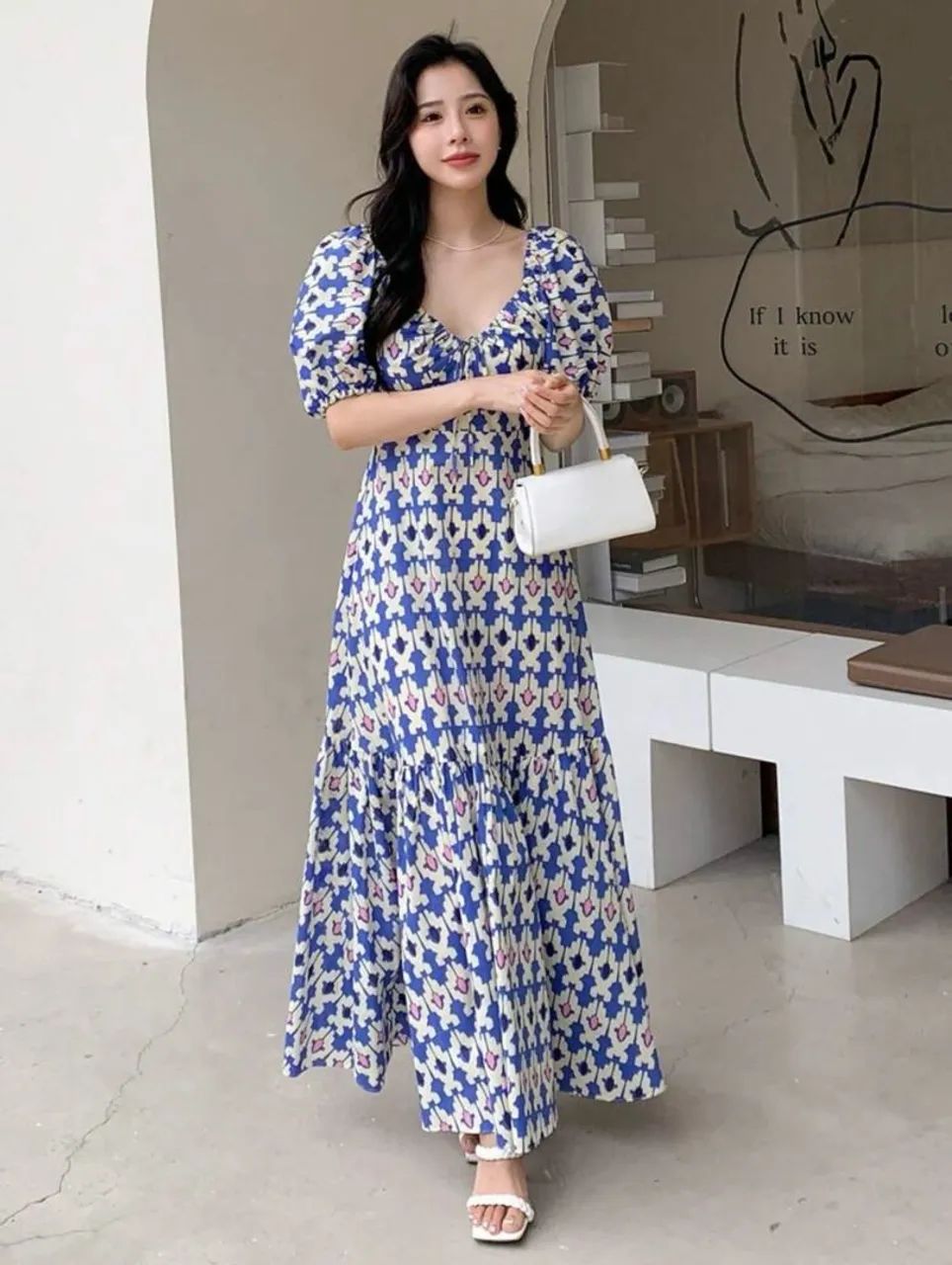 Vestido Azul Estampado M/G  - Foto 3