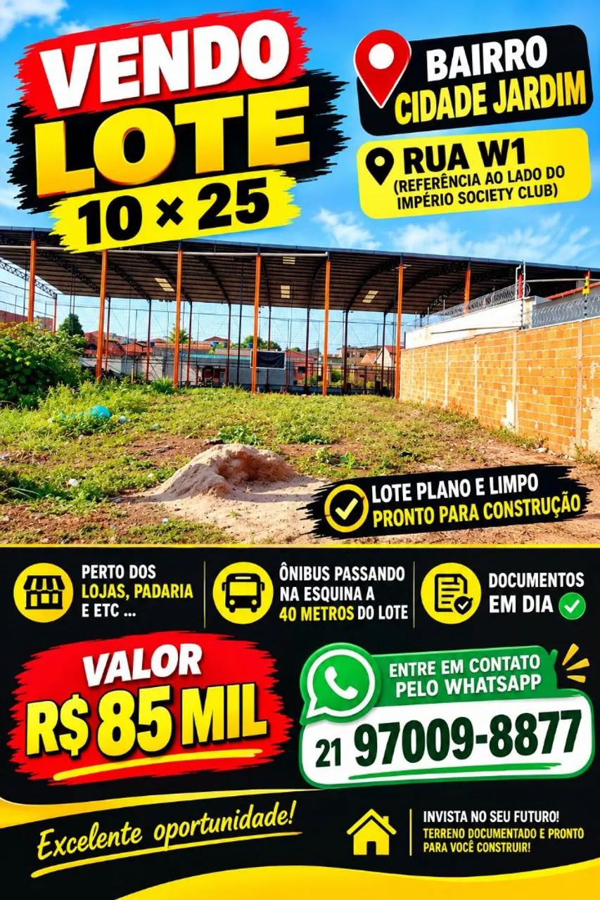 VENDO LOTE CIDADE JARDIM 