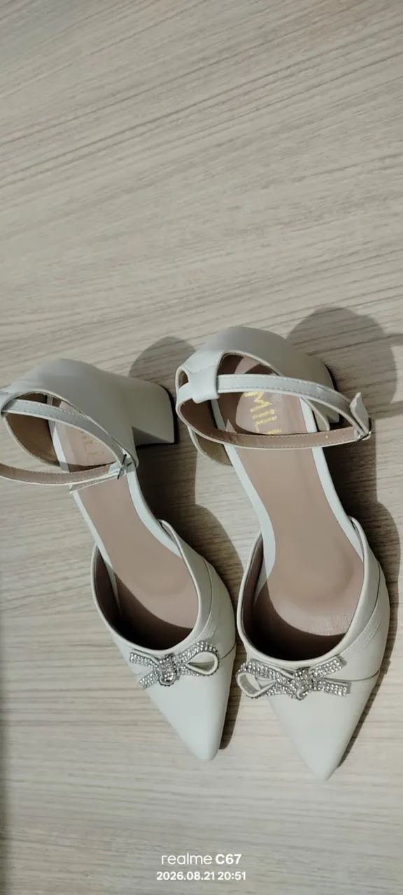 Scarpin off White de salto grosso - Foto 5