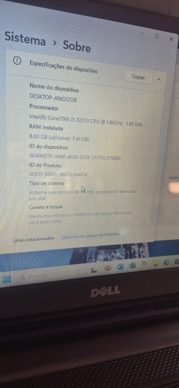 Notebook Dell core i3 8gb 240ssd