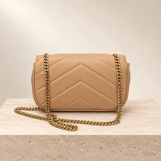 Bolsa em couro YSL Bege - Foto 2