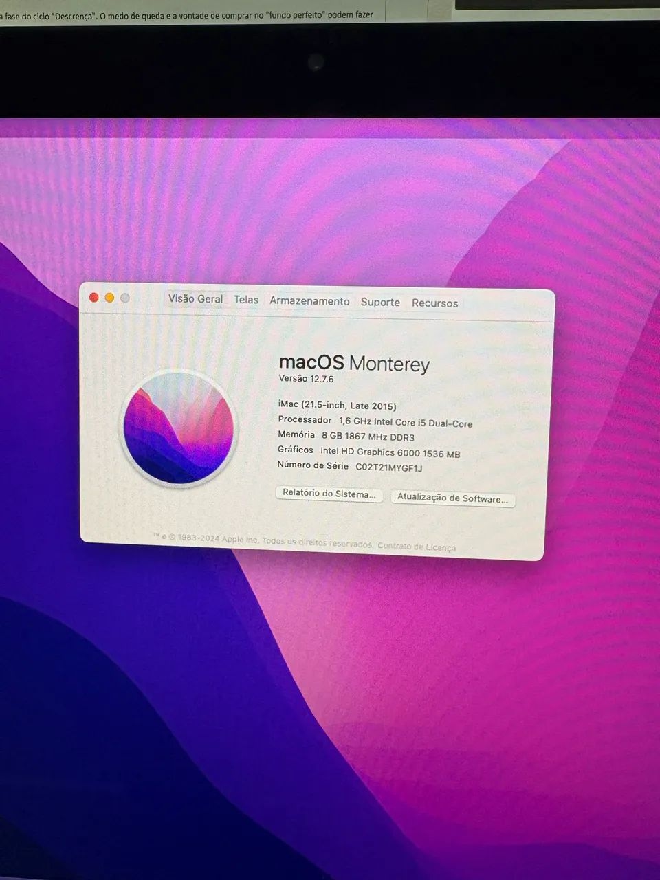 iMac 21,5 inch late 2015 - Foto 2