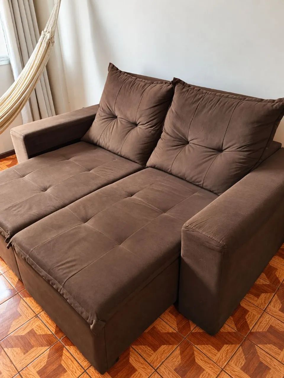 Sofá Retrátil Marrom 1,85m - Confortável - Foto 2