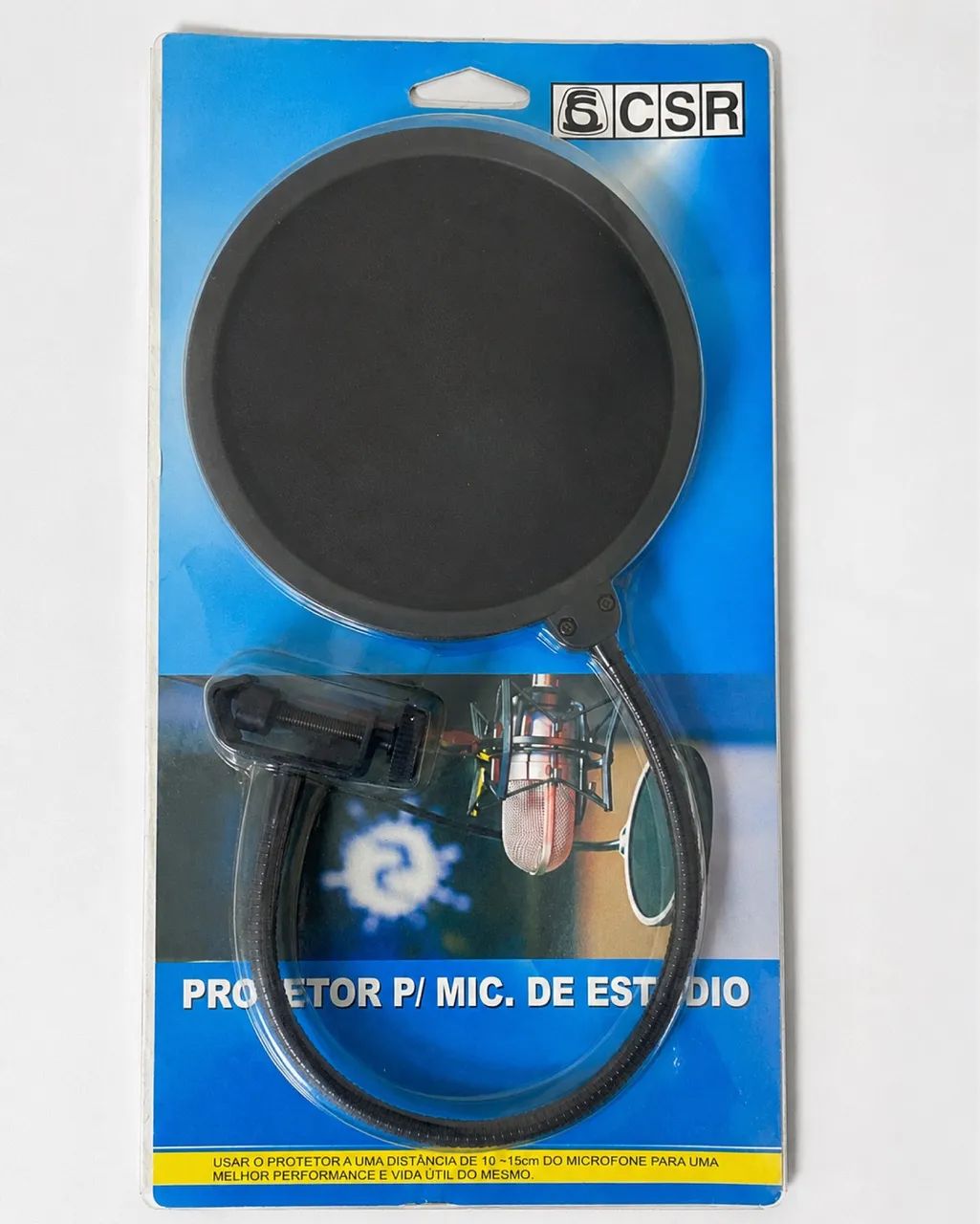 Pop Filter CSR para Microfone de Estúdio - Haste Flexível + Presilha - Foto 3