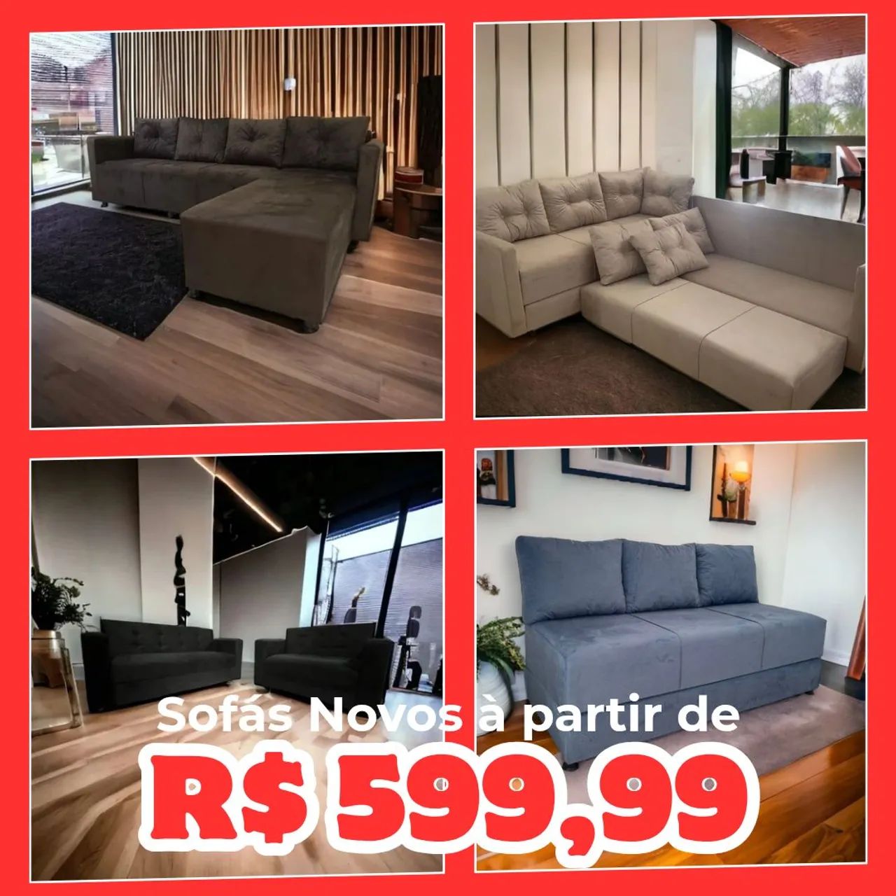 SOFÁS NOVOS à partir de R$ 599,99, VÁRIOS TAMANHOS 65578361462657120