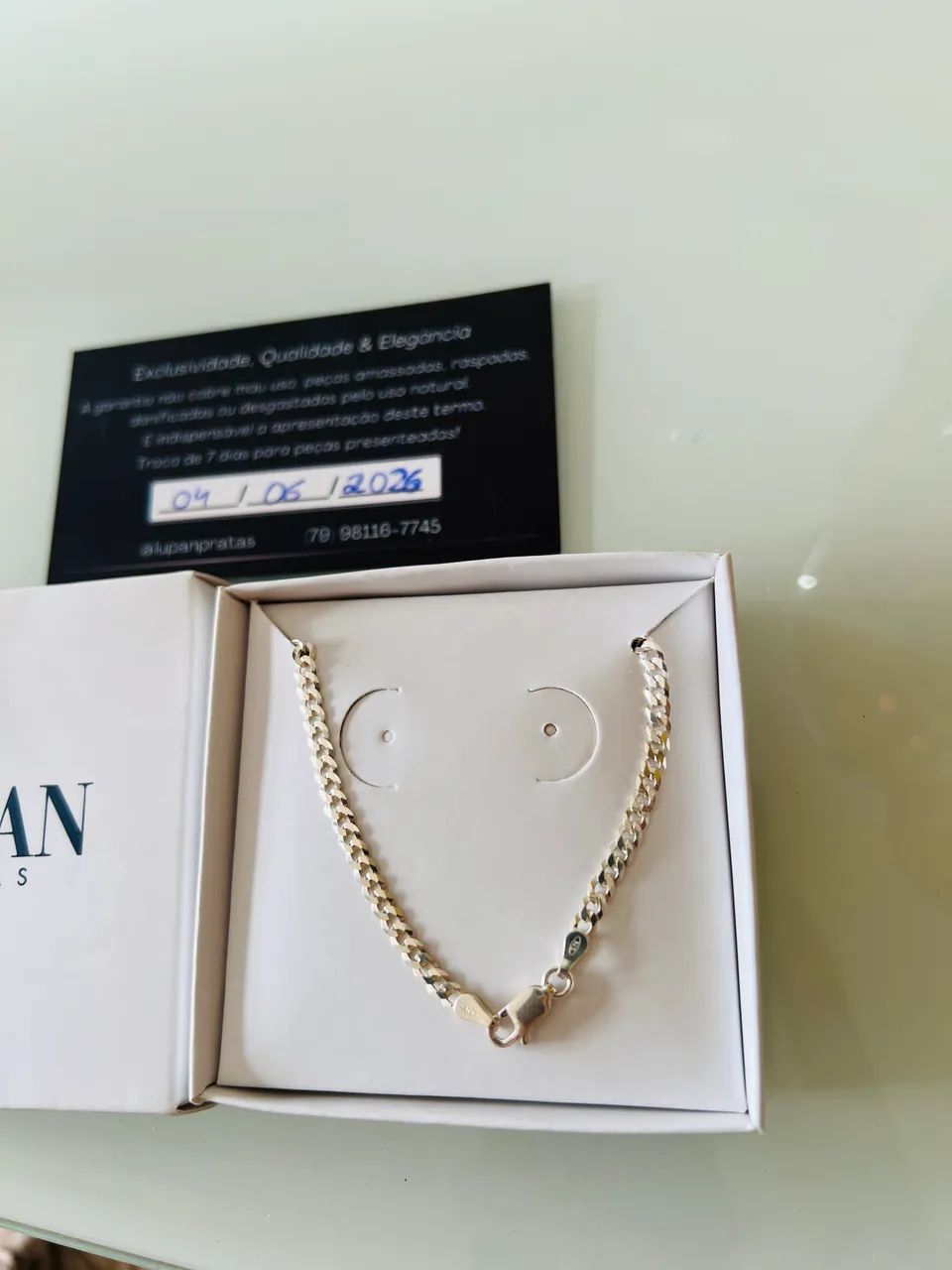 Pulseira em prata 925 modelo gourmet nova e linda  - Foto 2