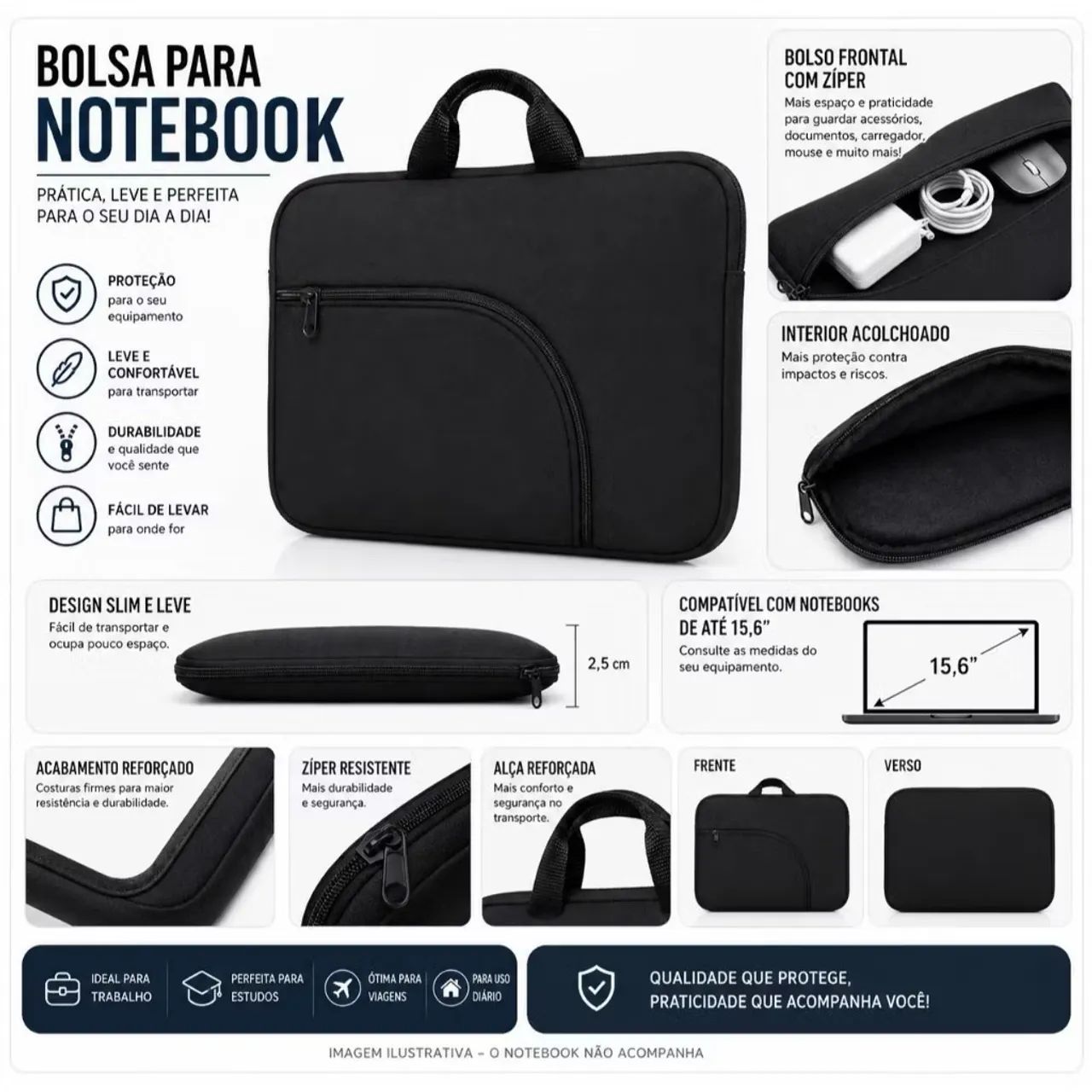 capa de notebook bolsa 15,6 - Foto 2