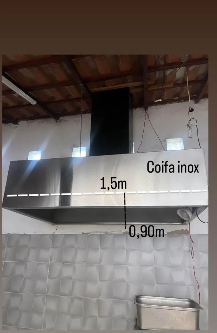 Coifa inox com exaustor 