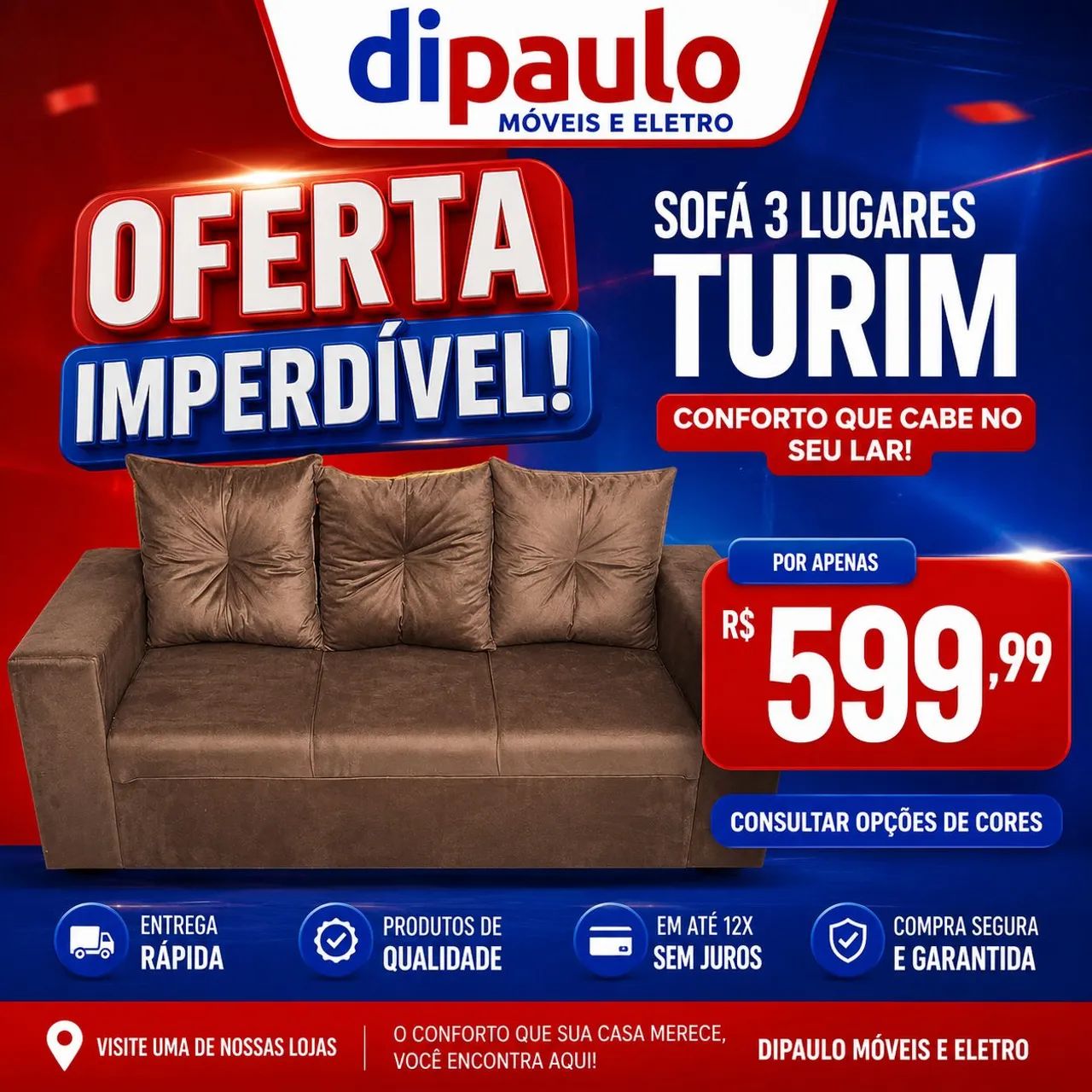 Sofá Turim 3 lugares