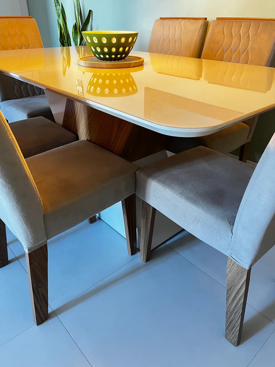 Mesa 6 lugares extremamente nova e elegante - Foto 4