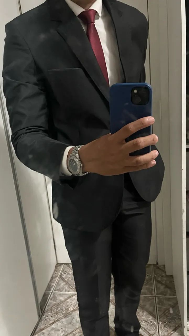 Terno Slim preto MÁXIMA QUALIDADE