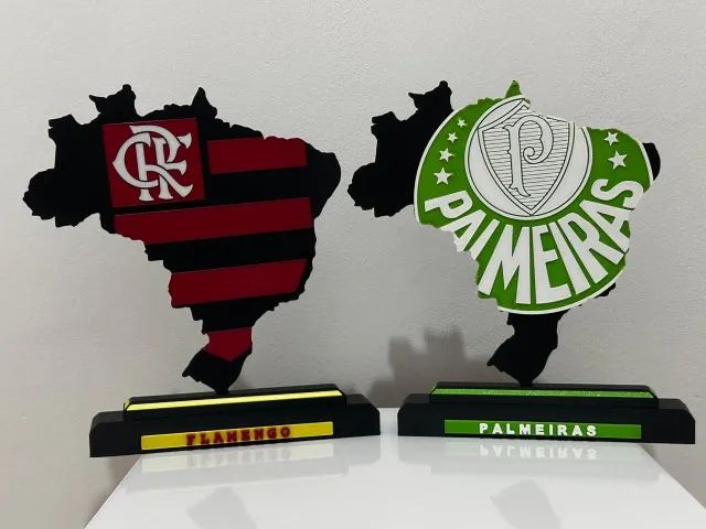 Placa decorativa FLAMENGO e PALMEIRAS