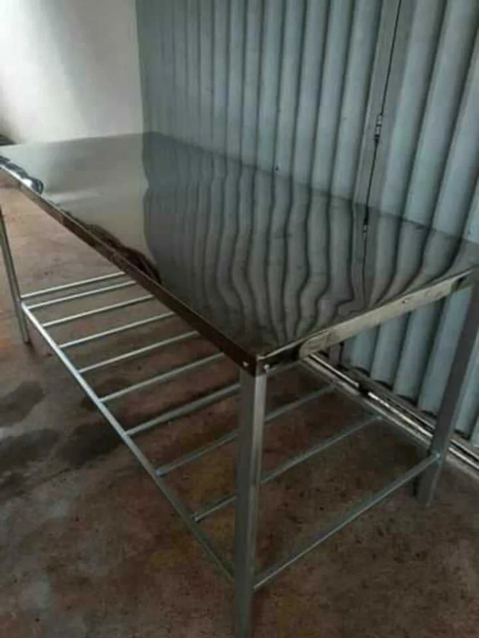 Mesa tampo de inox 1.90 x 65