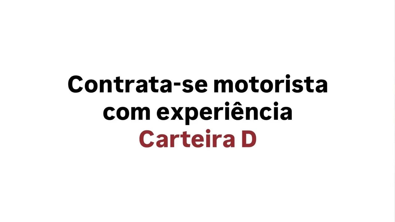 Motorista carteira D
