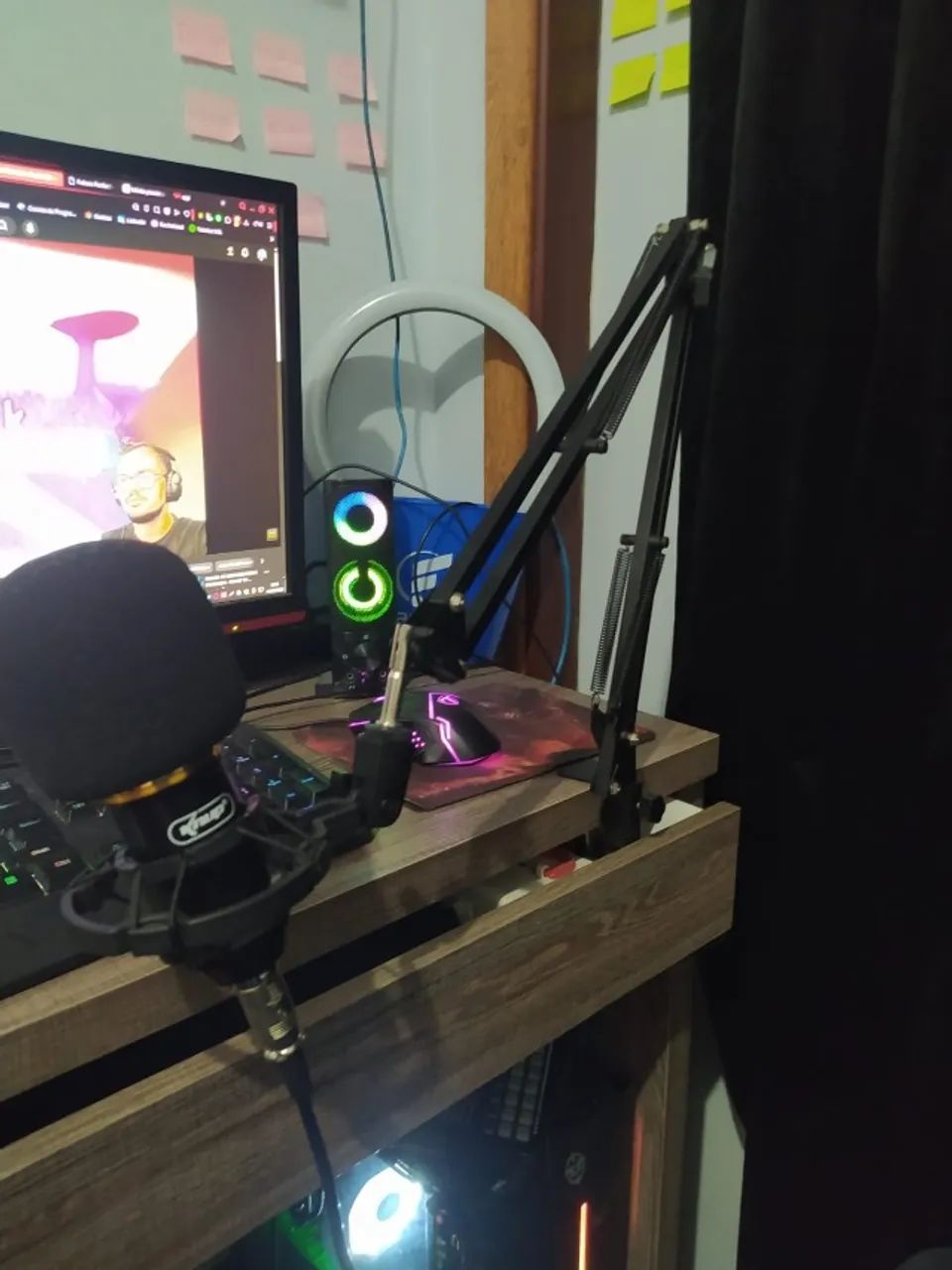 Microfone Bm800 Com Braço Articulado + Kit Interface Mesa V8 - Semi novo - Foto 3