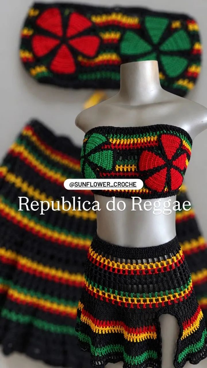 Croche cores do reggae 